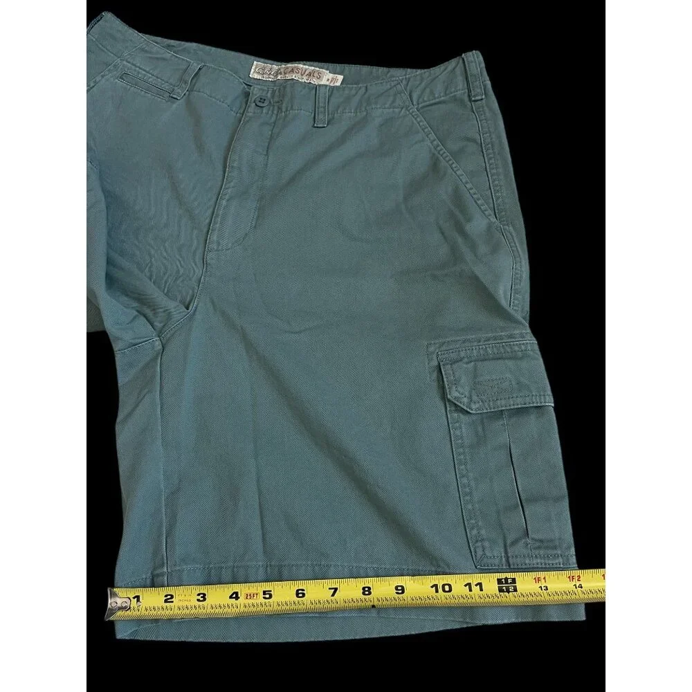 Cabela’s Casuals Men’s Cargo Shorts Teal Green Outdoor Hiking Size 38 Waist 36